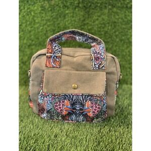 Black Butterfly Canvas Sci-fi Handbag Satchel Bag Bohemian Print Boho